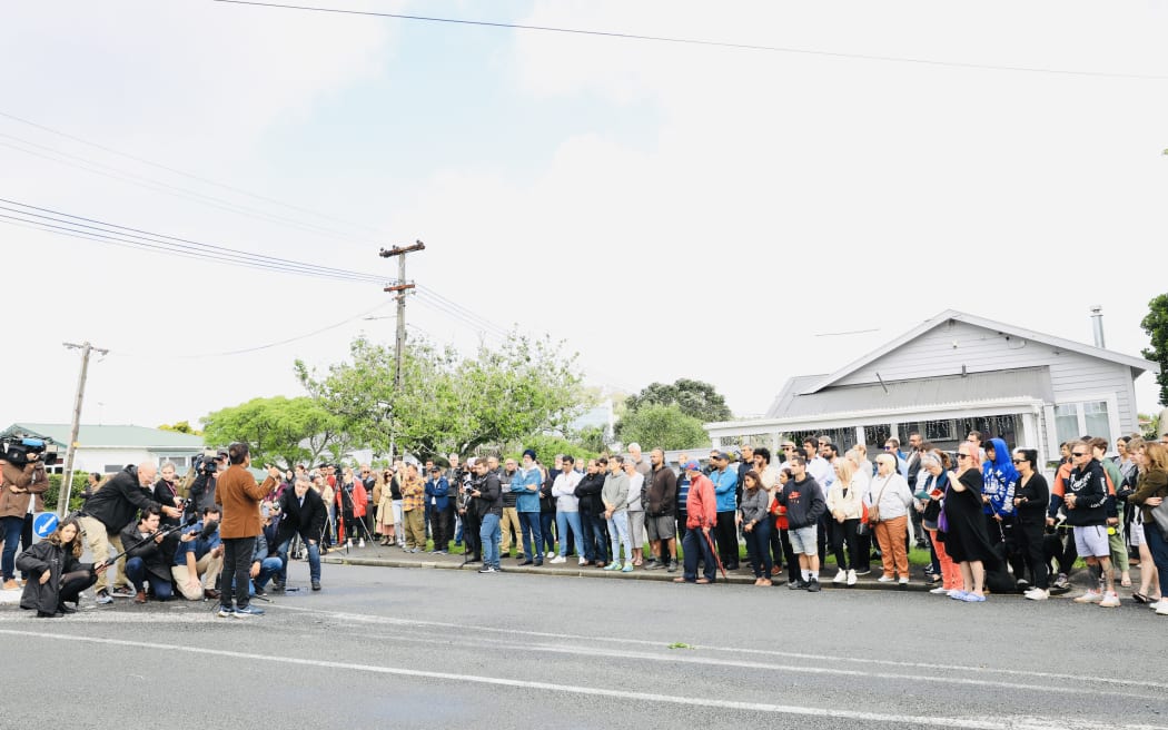 Sandringham residents gathered at the Rose Cottage Superette where a worker was fatally stabbed on 23 November 2022.