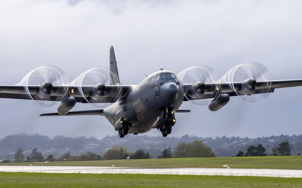 An RNZAF Hercules assists with aid efforts to Vanuatu and Fiji