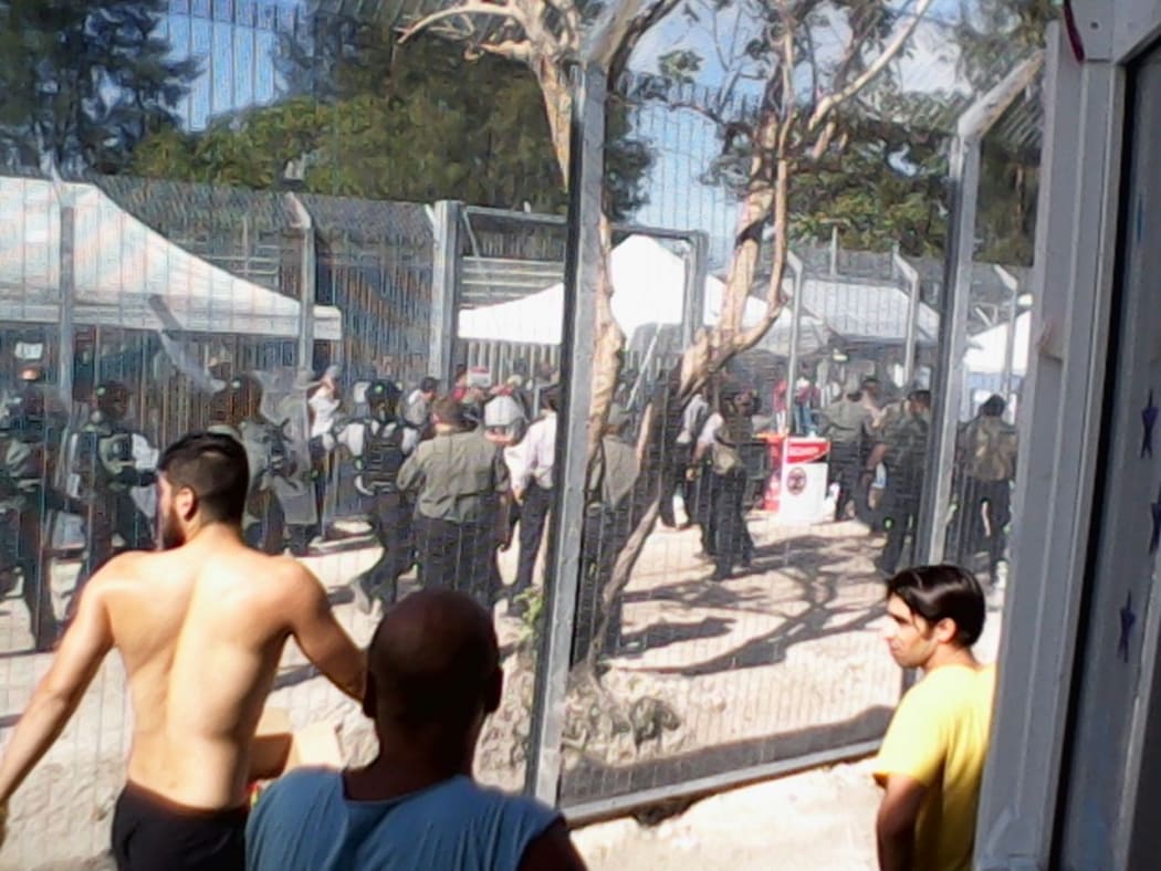 Protests on Manus Island during the recent hunger strikes.