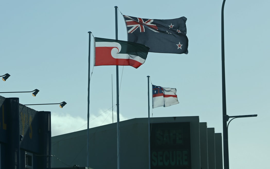 New Zealand and Maori Flag.