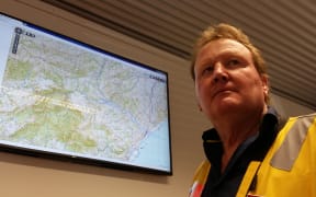 Marlborough civil defence controller Richard McNamara with a map of the Ure River area.
