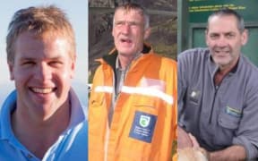 The three men who died in the helicopter crash near Wanaka Airport (from left) Nick Wallis, Paul Hondelink and Scott Theobold.