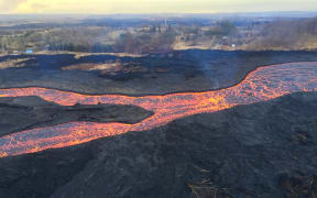 Lava flow from the Kilauea Volcano in June.