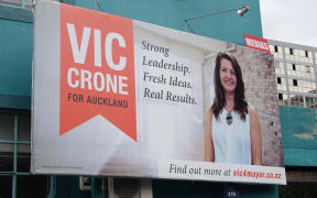 One of mayoral candidate Victoria Crone's billboards.