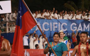 Weightlifter Feagaiga Stowers was the flag-bearer for hosts Samoa.
