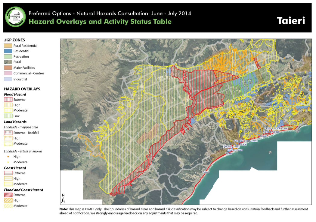The proposed hazard map for Taieri.