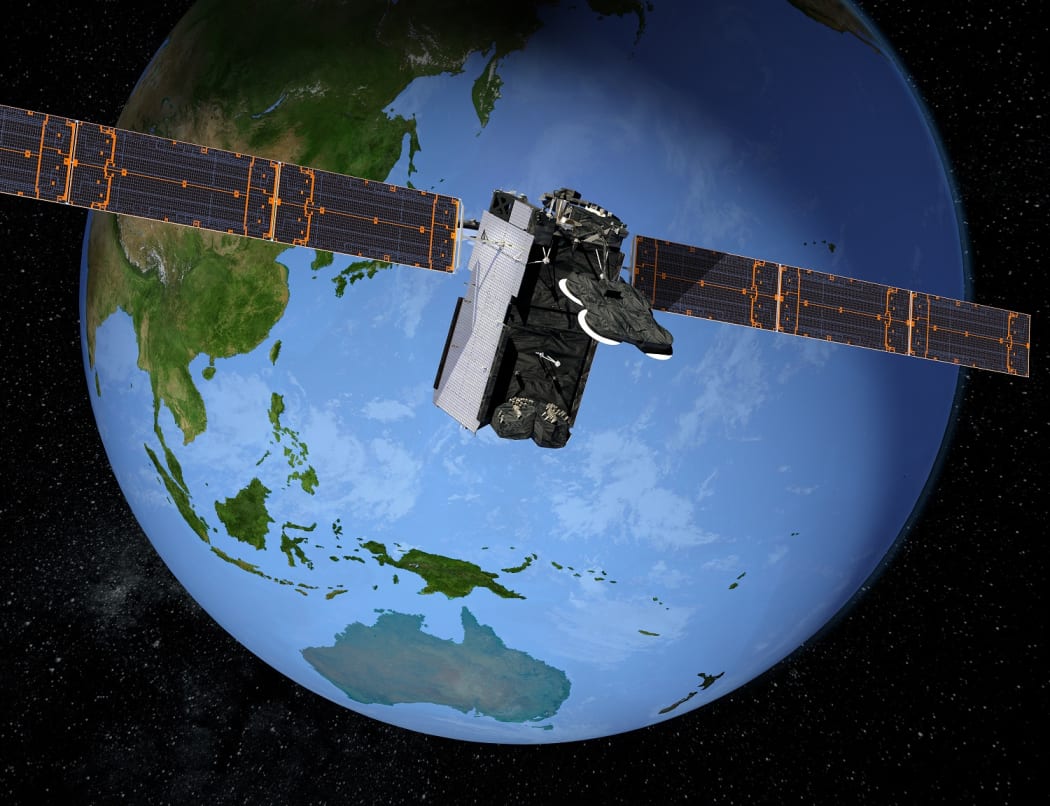 Artists impression of Kacific-1 satellite over the Pacific.