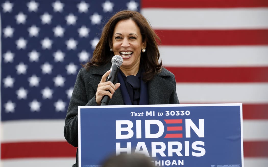 Kamala Harris pictured during the campaign.