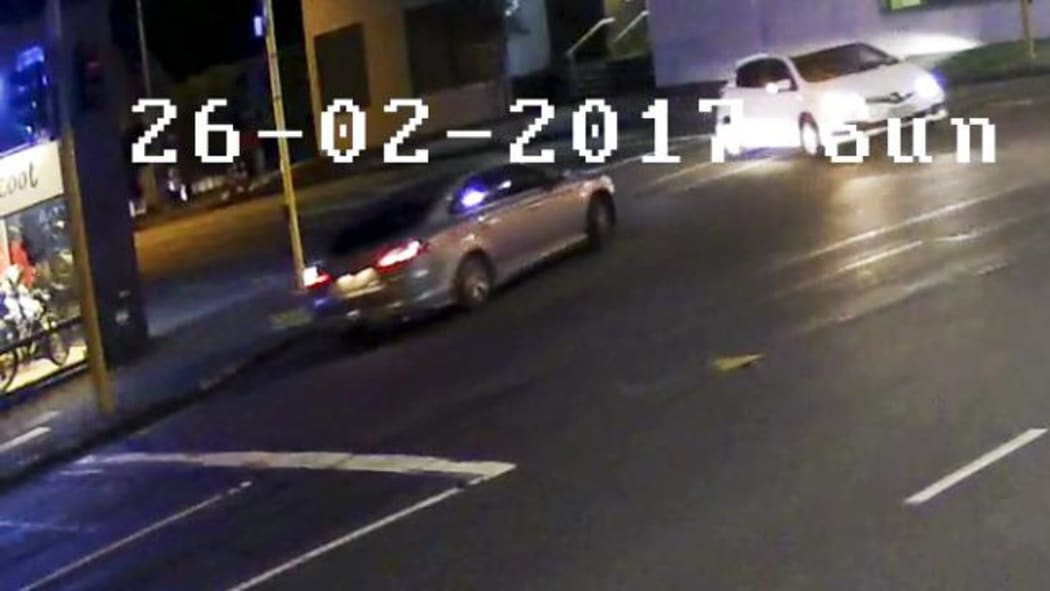 CCTV footage of the silver or grey car, believed to be a Ford Mondeo, which police are now interested in.