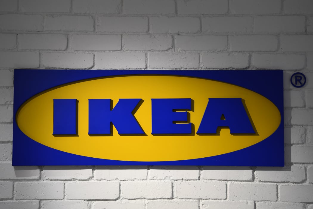 The logo of the Swedish furniture giant Ikea is pictured at an Ikea store on October 10, 2018 in Madrid. (Photo by GABRIEL BOUYS / AFP)