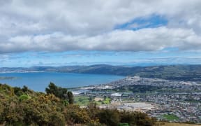 Wellington Harbour from the Wainuiomata lookout, over Petone and Seaview.