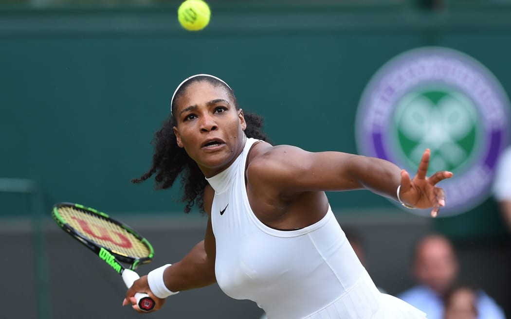 Serena Williams is one win away from playing her sister Venus in the final at Wimbledon for the fifth time.