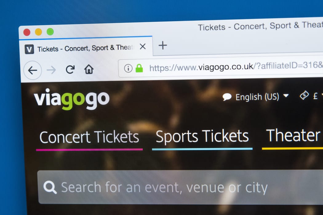 LONDON, UK - JANUARY 8TH 2018: The homepage of the official website for Viagogo - the online ticket marketplace for ticket resale, on 8th January 2018.