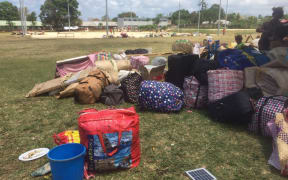 The bags of people who have been evacuated from Ambae.