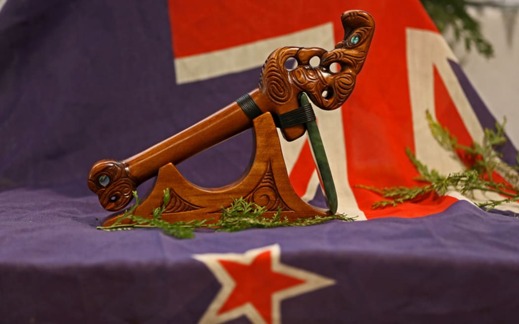 A gift to the Crown from Ngati Hineuru after Treaty Resettlement in the Beehive 02/04/2015.