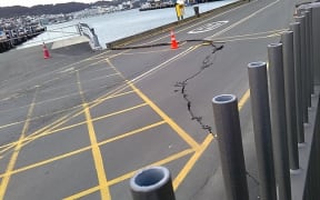Damage to Wellington port from earthquake