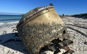 A large canister washed up on a beach at Green Head, 250km north of Perth.