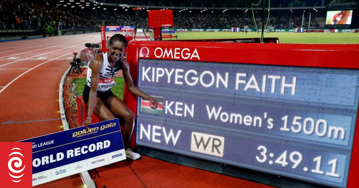 Kenya’s Kipyegon sets women’s 1,500m world record
