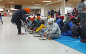 Nanaksar Sikh temple in Manurewa. About 300 Indian foreign students eat here every day.