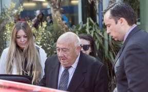 Sir Ngatata Love leaves the High Court in Wellington on 6 October 2016.