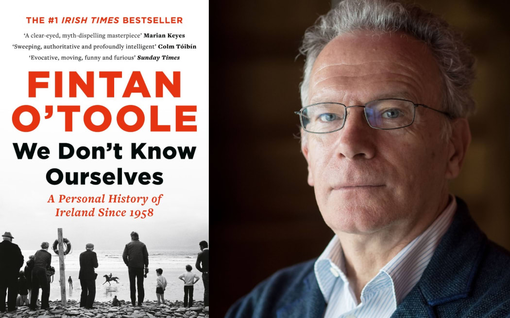 Fintan O'Toole and the cover of his latest book 'We Don't Know Ourselves'