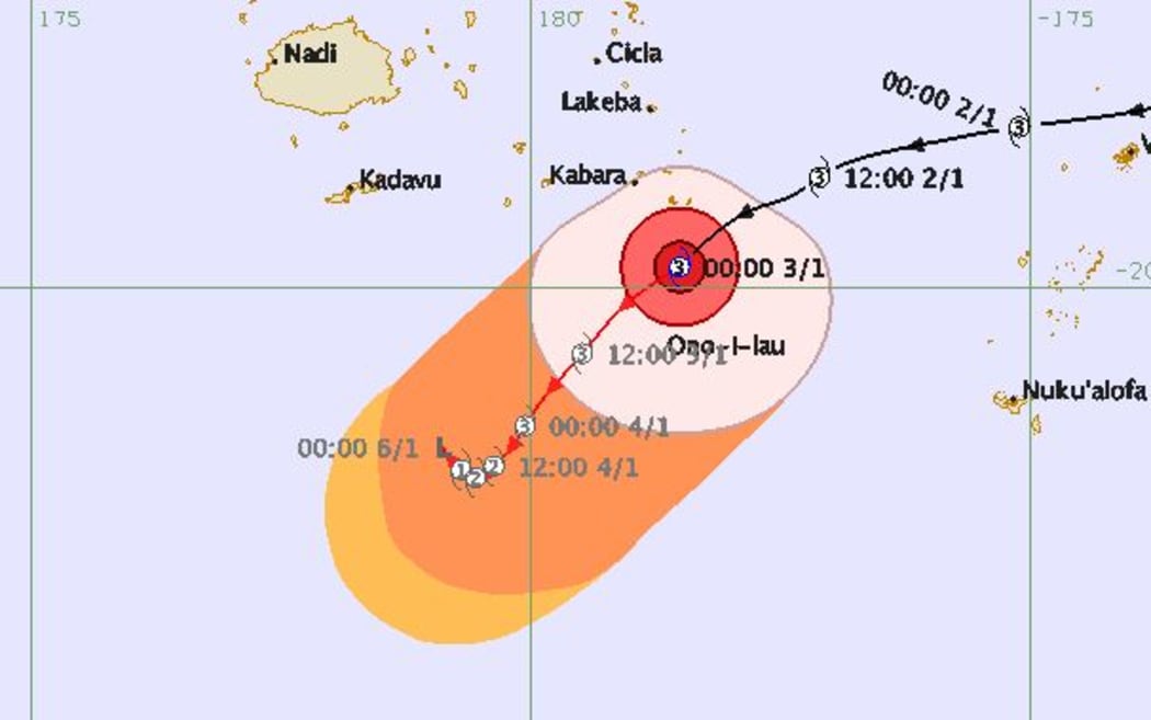 Cyclone Ula threat map