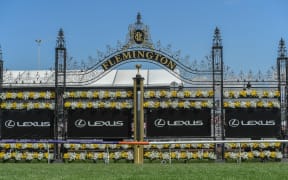 Generic shot of the finish line at Flemington Raceway in Melbourne.