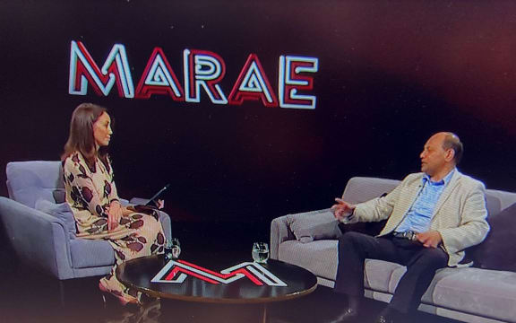 Maori development minister Willie Jackson talking to TVNZ Marae host Miriama Kamo last weekend ahead of the Budget.