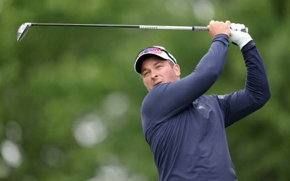 Ryan Fox of New Zealand plays a shot on the seventh hole during the second round of the 2022 PGA Championship at Southern Hills Country Club on May 20, 2022 in Tulsa, Oklahoma.