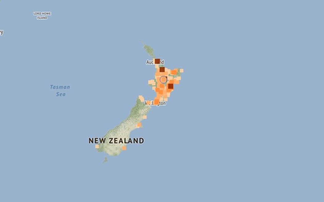 More than 2000 people, mostly throughout the North Island and at the top of the South Island reported feeling the quake.