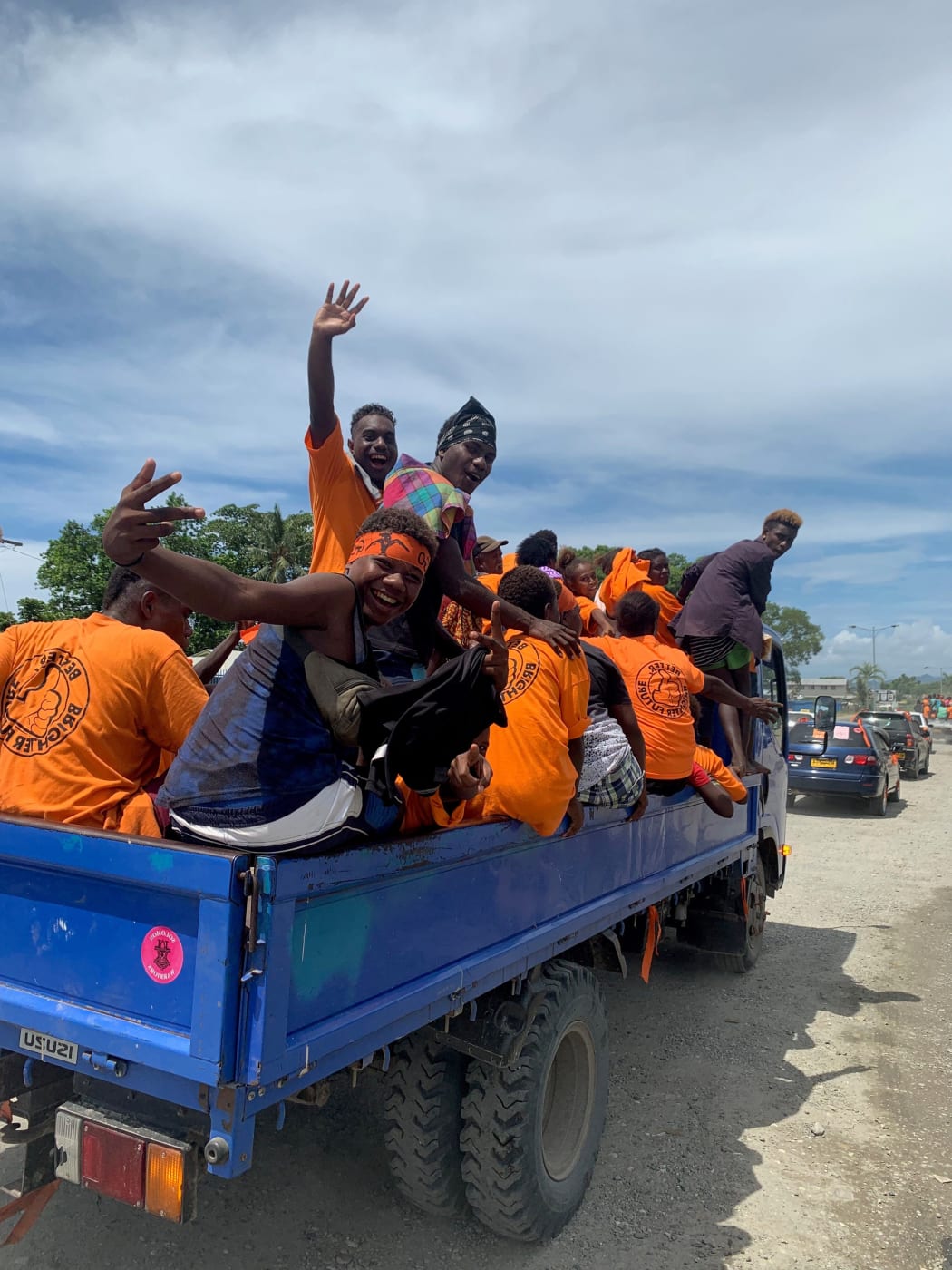 A campaign float in Solomon Islands