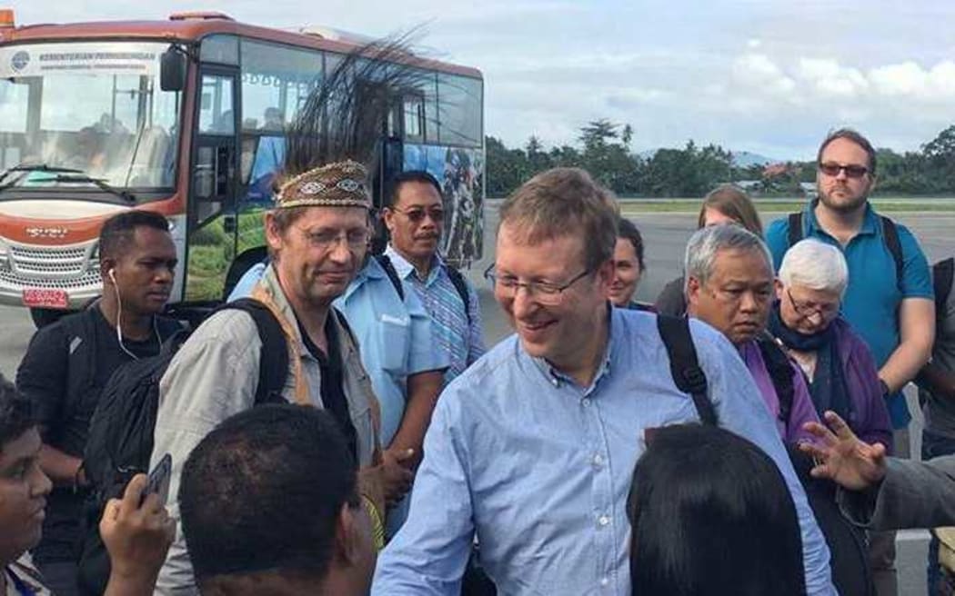 Members of a team from the World Council of Churches allowed by Indonesia to visit Papua province in 2019.