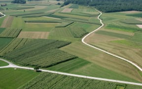 Aerial view of farm land (stock image)