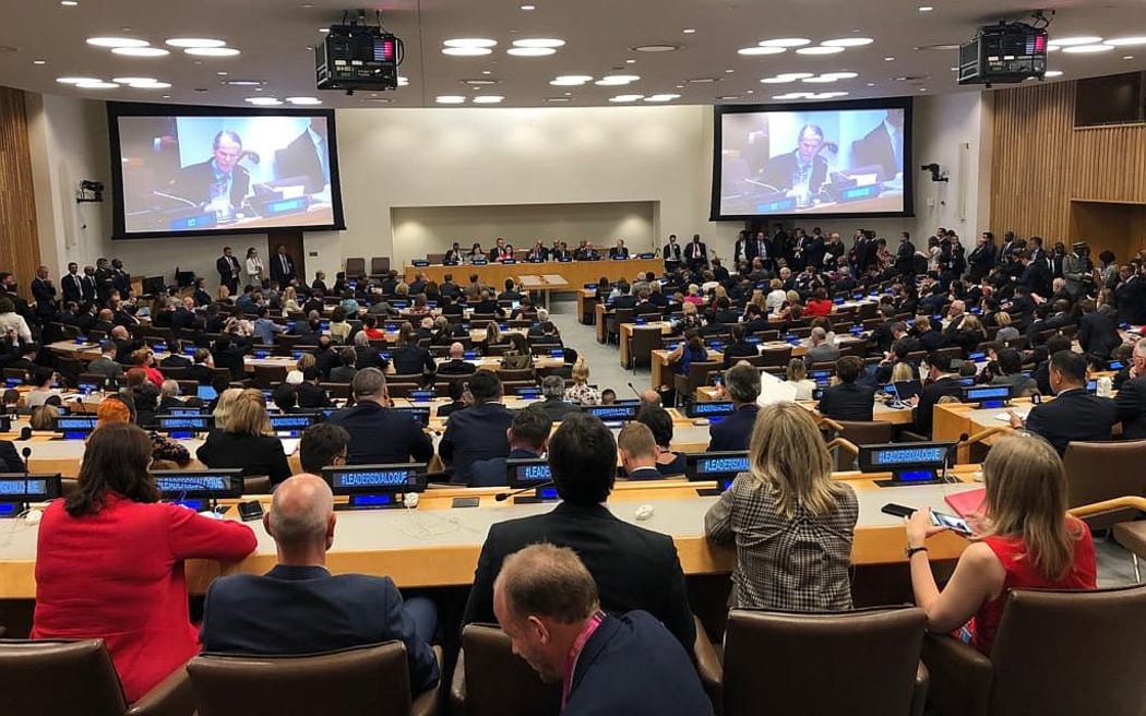 The Christchurch Call meeting at the UN in New York.