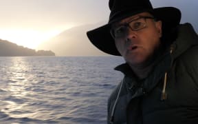 Furthest Frontier presenter Sean Brosnahan prepares for filming in Breaksea Sound.