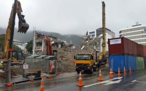 Molesworth Street, Wellington.  The Wellington City Council took over management of the deconstruction from the building's owner, Prime Property Group, owned by Eyal Aharoni.