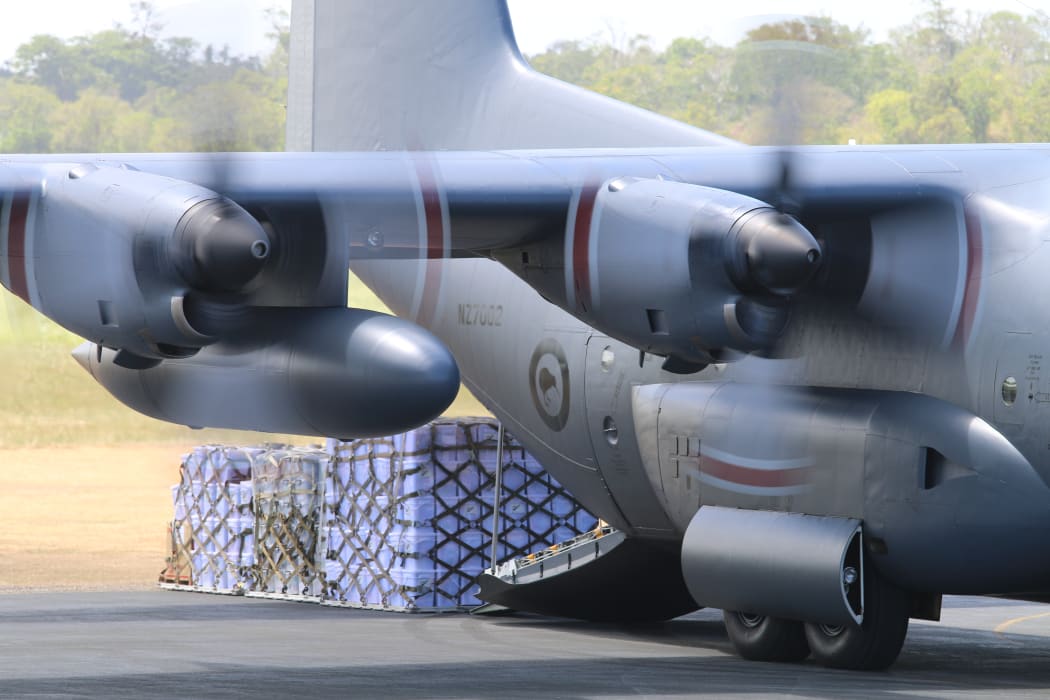 RNZAF Hercules delivers aid supplies to Vanuatu volcano evacuees