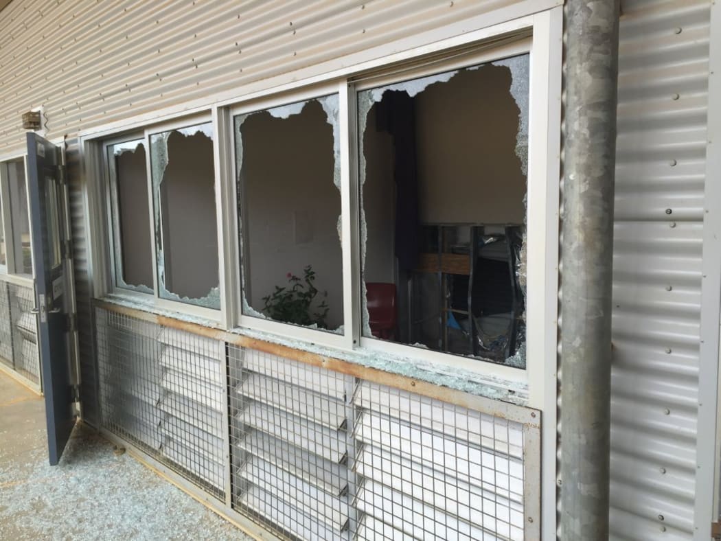 A supplied image shows damage following unrest at the Christmas Island Immigration Detention Centre. The photo was supplied on 11 November 2015 by the office of Australian MP Peter Dutton.