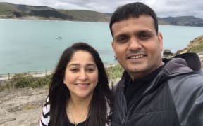 Shyamal Patel and her husband.