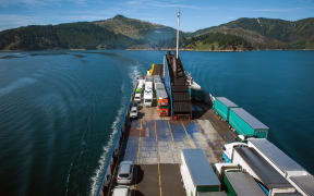 Cars and trucks arriving on the ferry from Wellington to Picton (file photo)