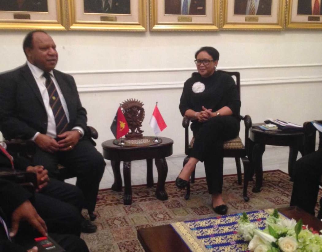 PNG foreign minister Rimbink Pato meets his Indonesian counterpart Retno Marsudi in Indonesia, 19 July 2018PNG foreign minister Rimbink Pato meets his Indonesian counterpart Retno Marsudi in Indonesia, 19 July 2018