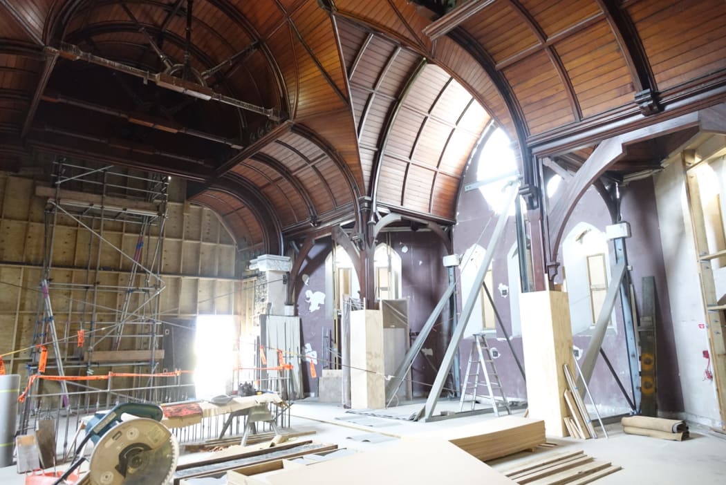 Inside the former Trinity Church, which was built in 1875 and designed by architect Benjamin Montfort.