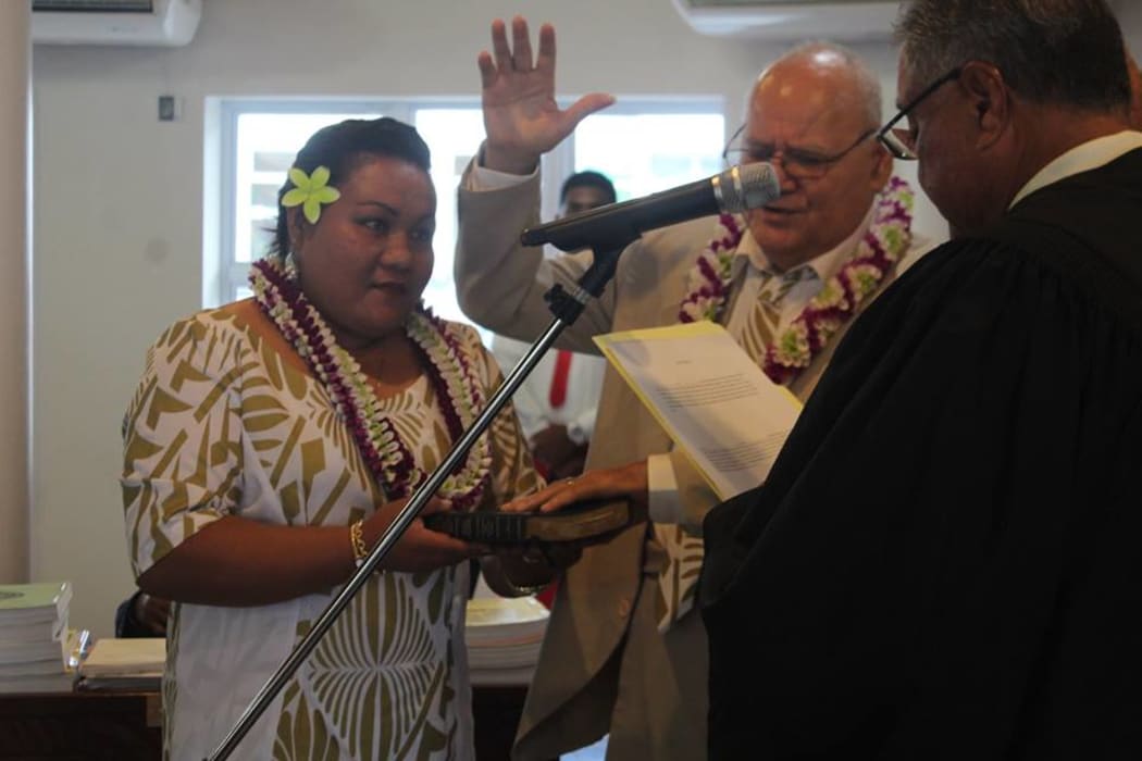 Logoai Siaki Logoai is sworn in as Manu'a District #1 Senator