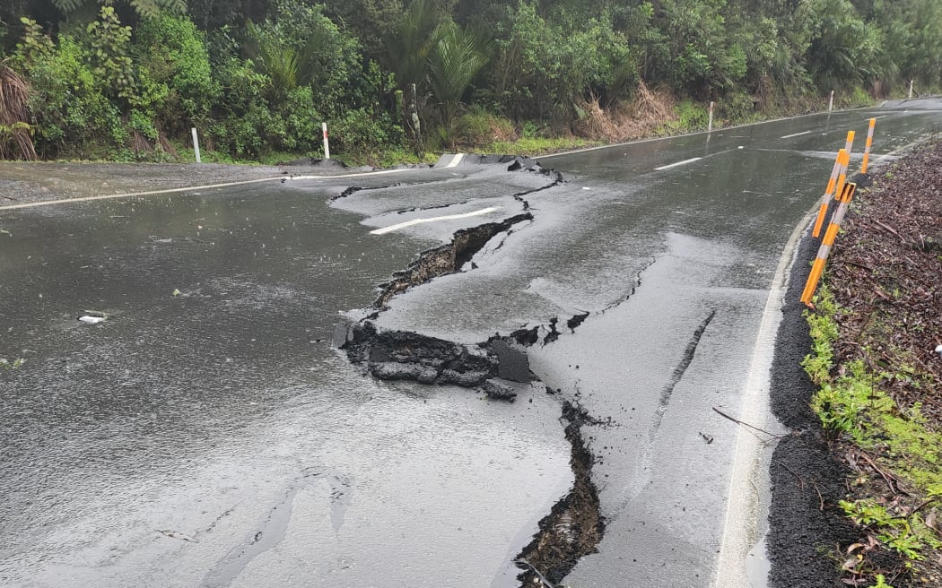 State Highway One through Mangamuka Gorge has been badly damaged by torrential rain.