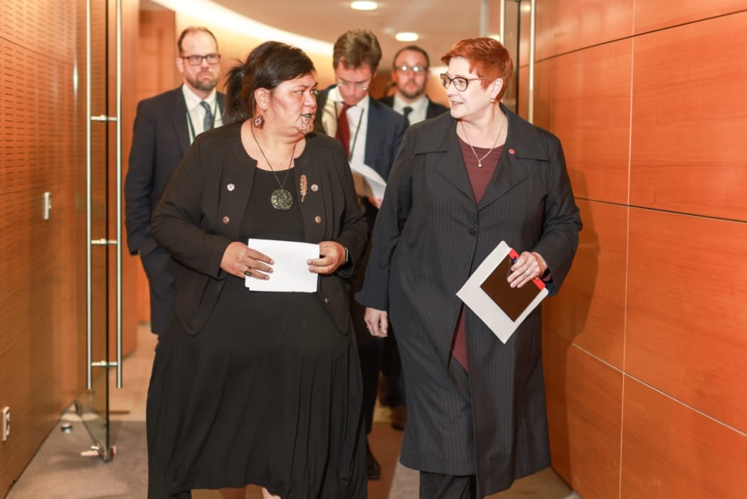 New Zealand and Australia's foreign ministers Nanaia Mahuta and Marise Payne