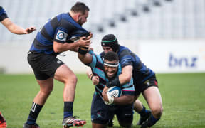Marist prop Taniela Koroi in action against Ponsonby, during the Auckland Rugby Union Gallaher Shield final 2019.