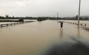 Flooding in Clevedon, Auckland, on Wednesday.