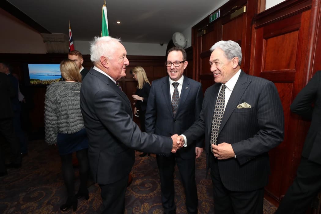 Winston Peters with honorary consul to Ireland Alan McCarthy and ambassador Brad burgess.