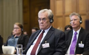 The former foreign minister of the Marshall Islands, Tony de Brum, at the International Court of Justice in The Hague.