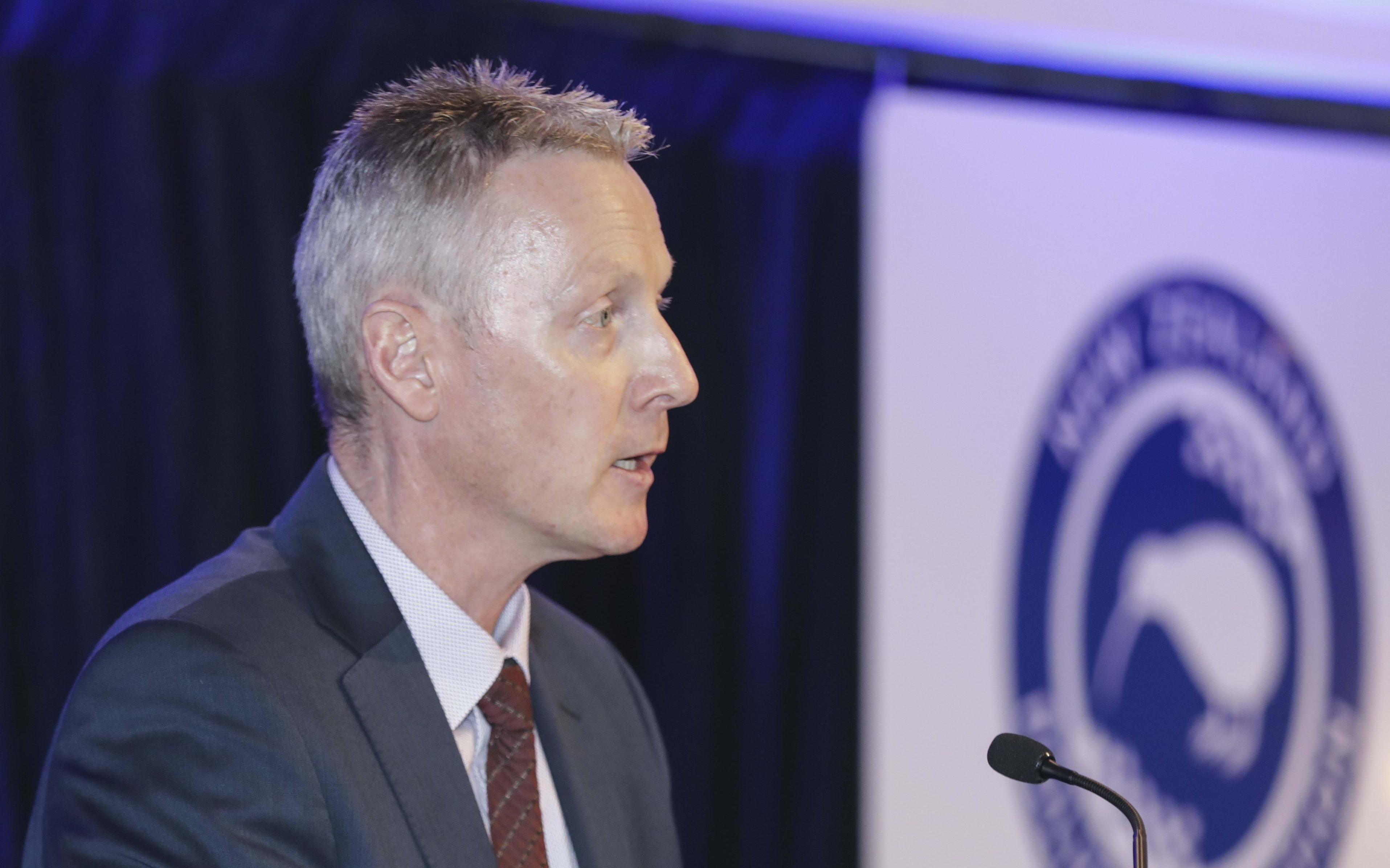 Police conference in Wellington. Chris Cahill, NZ Police Association.